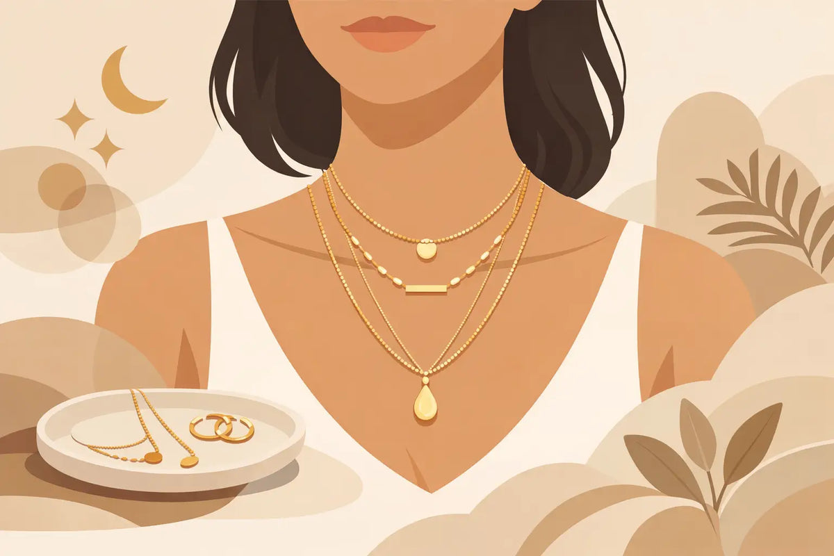 How to Layer Gold Necklaces With Intention