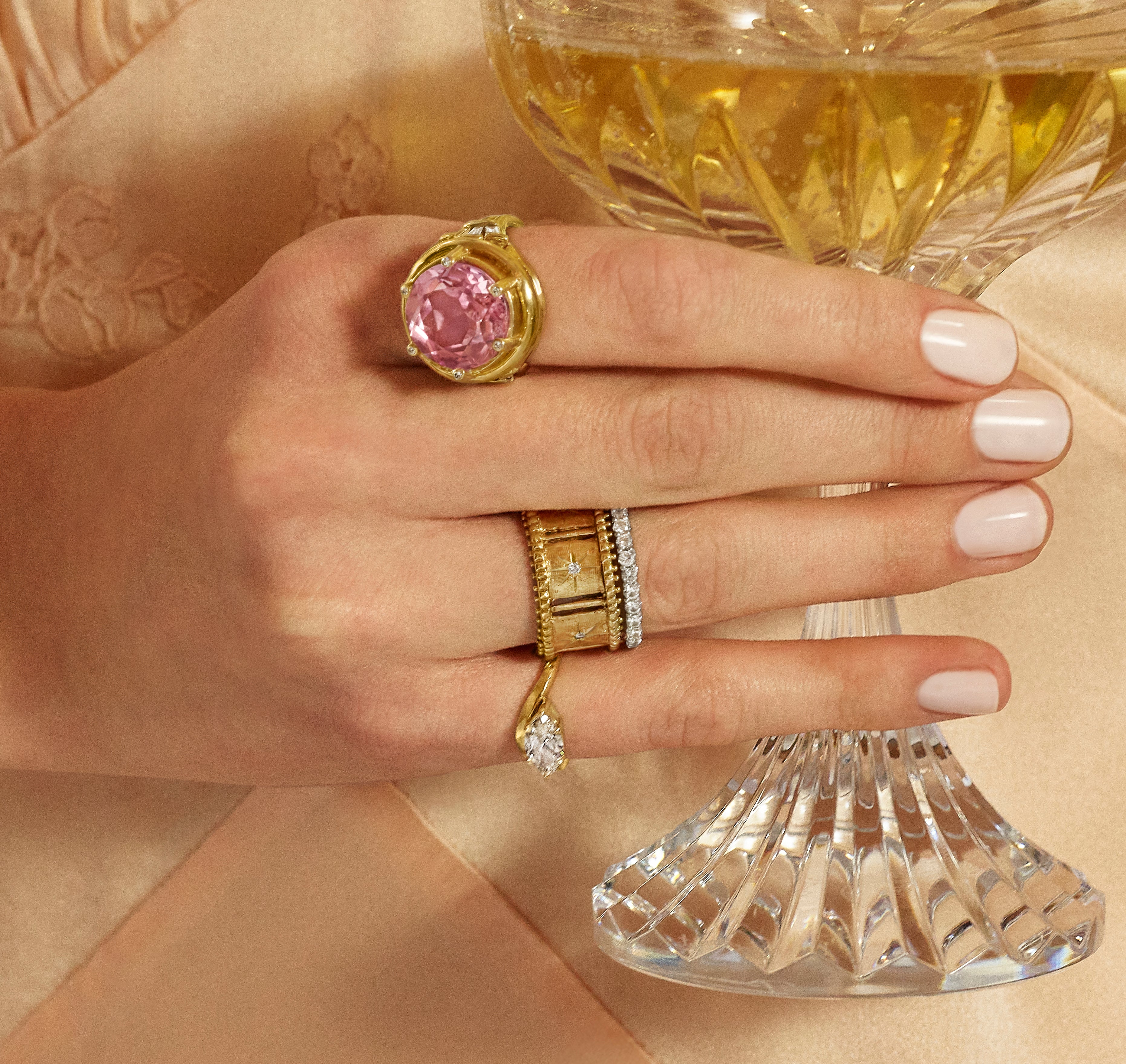 Irene Cigar Ring with Diamonds