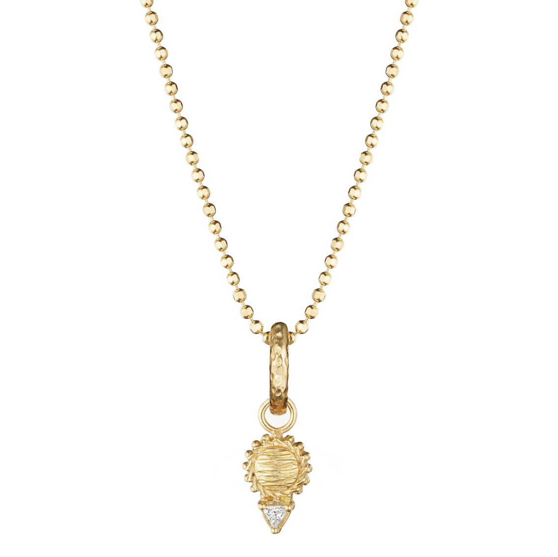 Round Golden Chip Charm Single Diamond