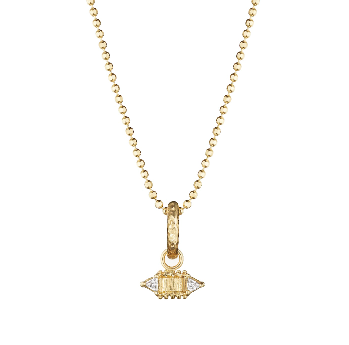 Square Golden Chip Charm Double Diamond