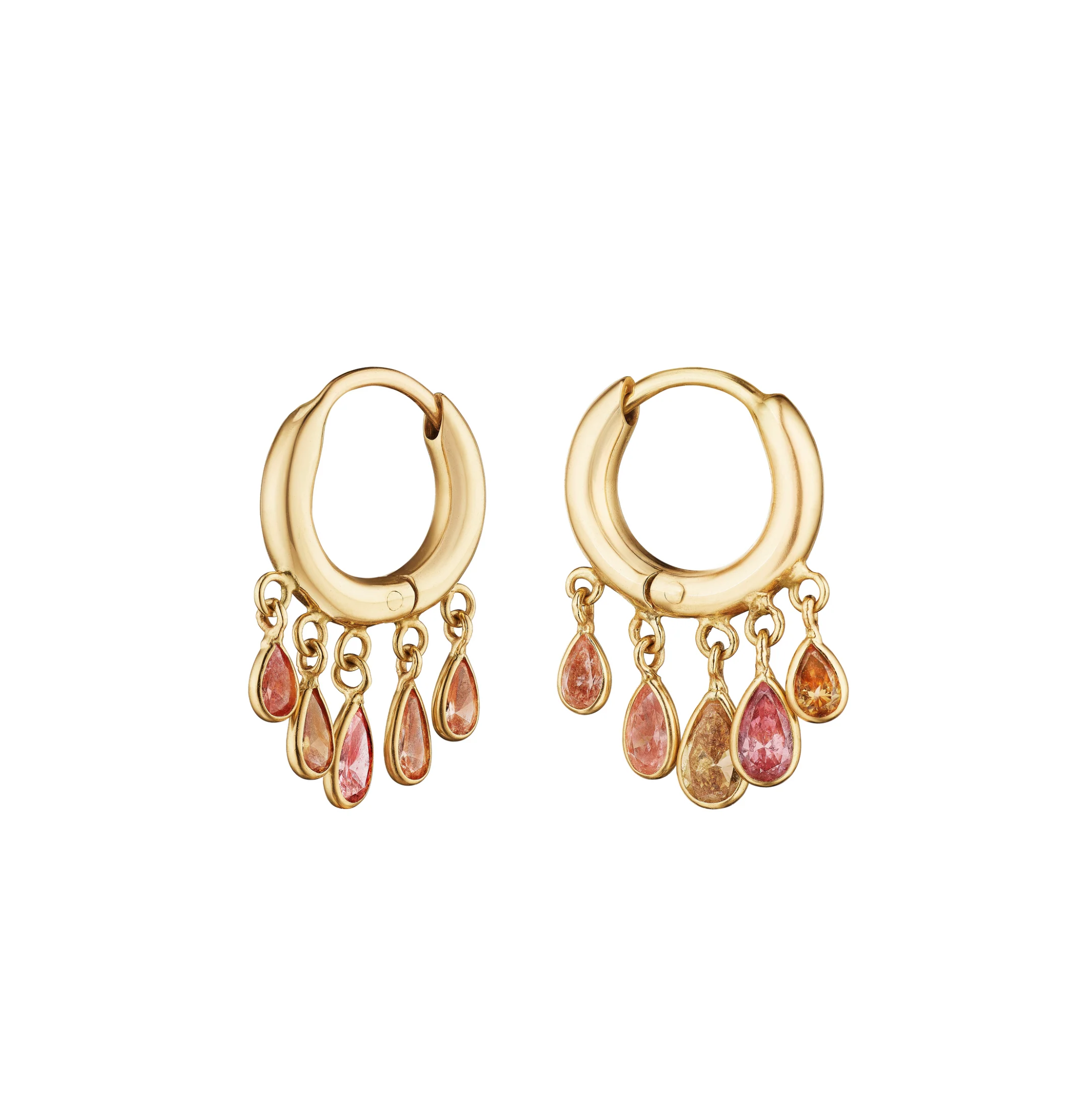 Small Pear Dew Drop Earrings in Pink